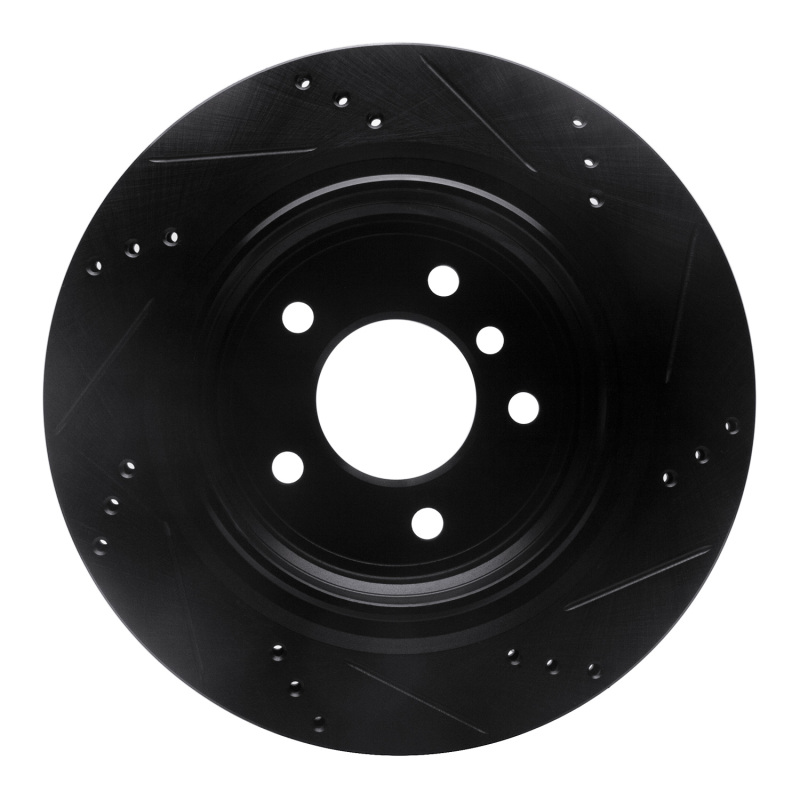 BMW Z3 Brake Rotor (1) - Rear - R1 Concepts - Drilled & Slotted - Black - `95-`02